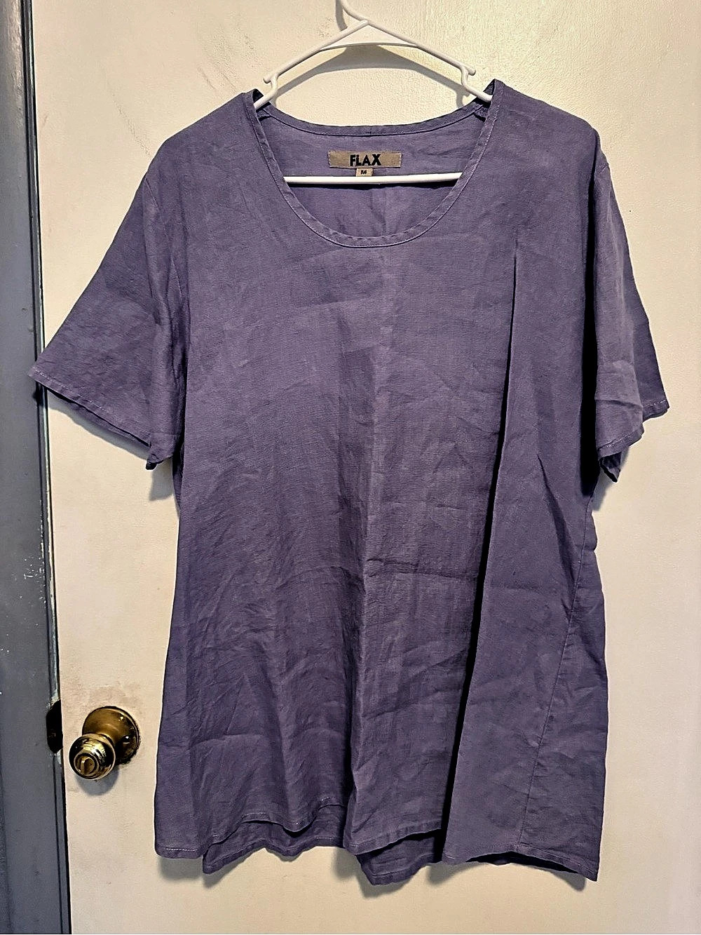 FLAX Short Sleeve Tunic in Purple Medium